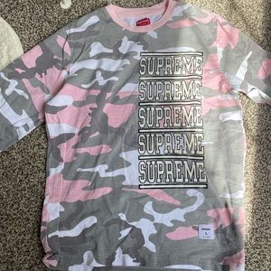 Supreme shirt pink and grey size L